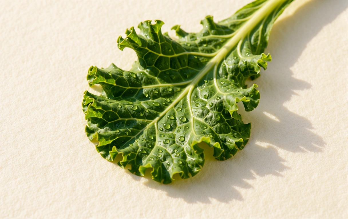 Vibrant kale leaves macro composition