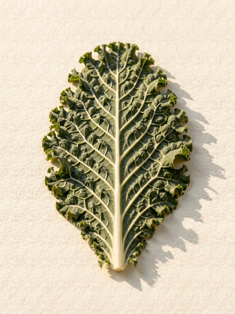 Kale leaf macro