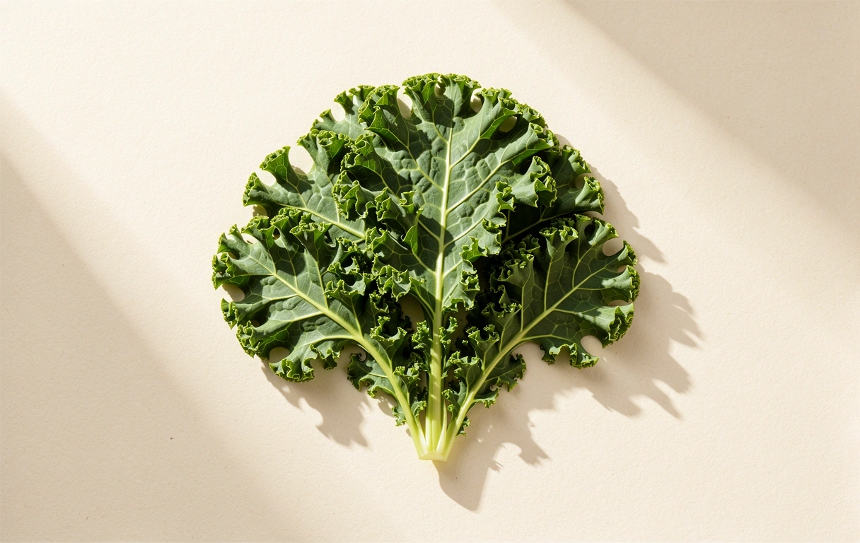 Kale leaf macro