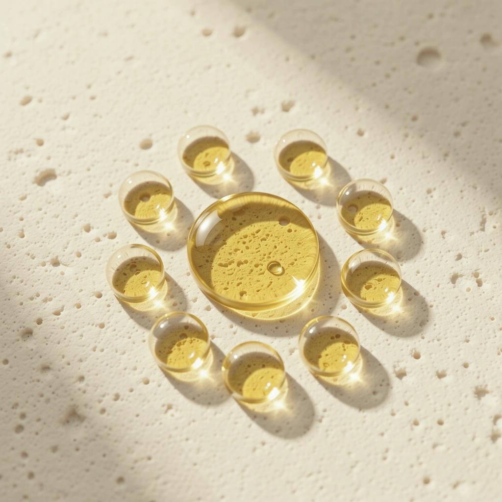 Cold pressed oil droplets